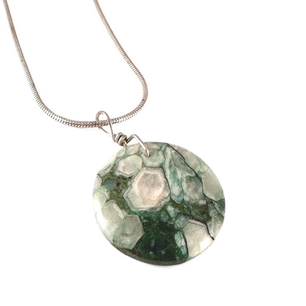 Unbranded Natural Stone Pendant Womens OS Green Excellent Earthy Boho